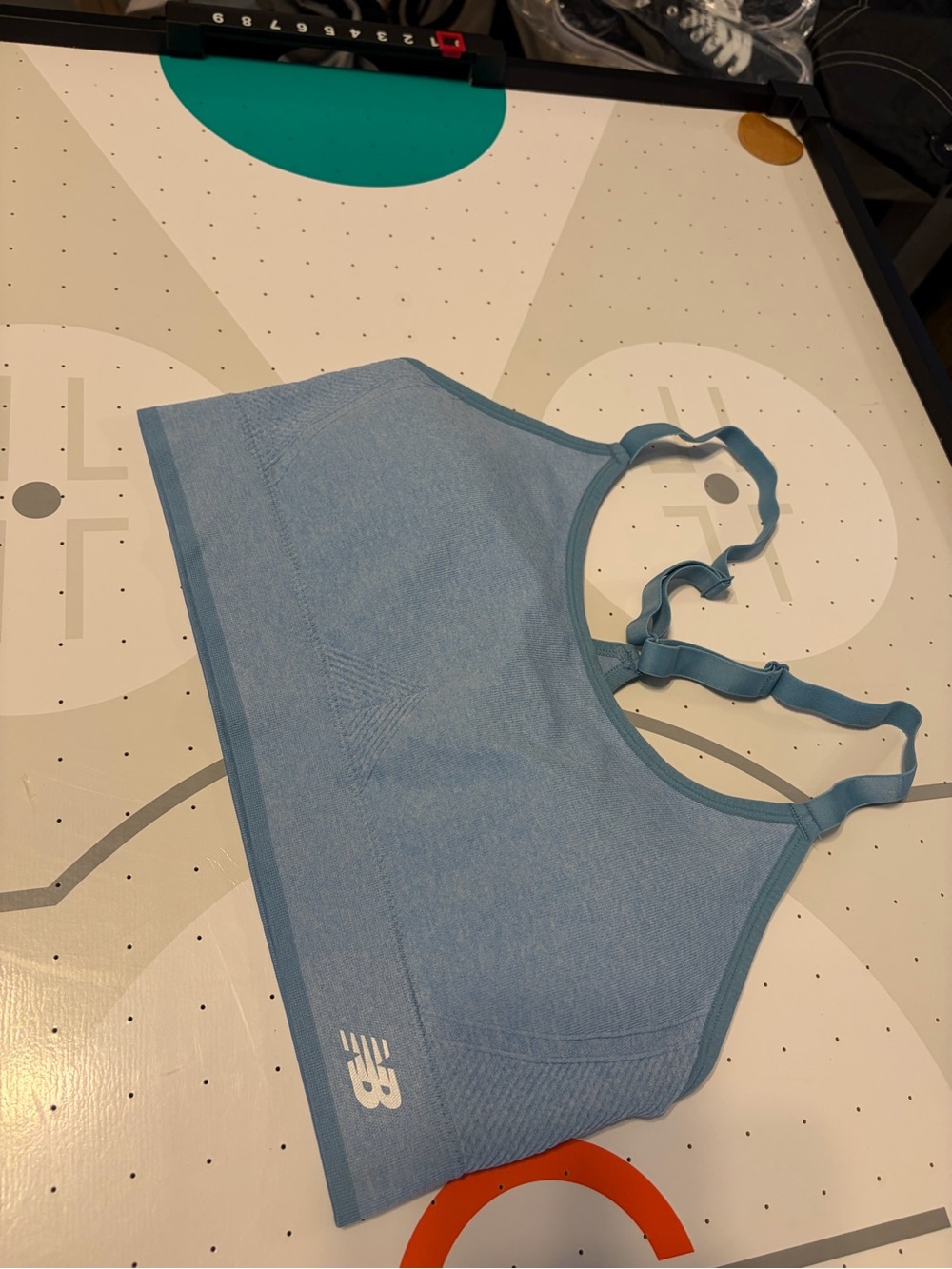 New Balance Sky Blue Adjustable-Strap Seamless Sports Bra